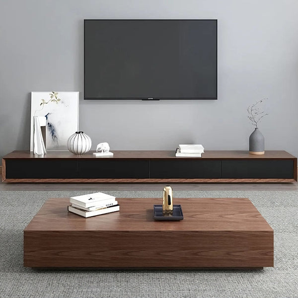 A set of a TV table and a coffee table - black brown - WS2340