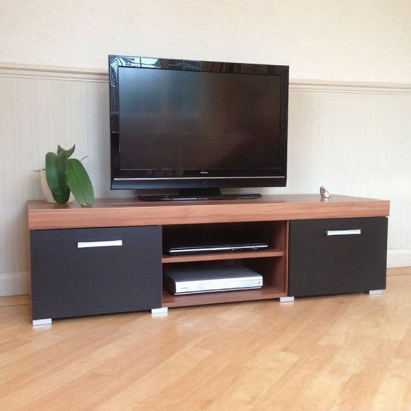 TV unit with 2 leaves, 40 x 150 cm - black brown - tv33