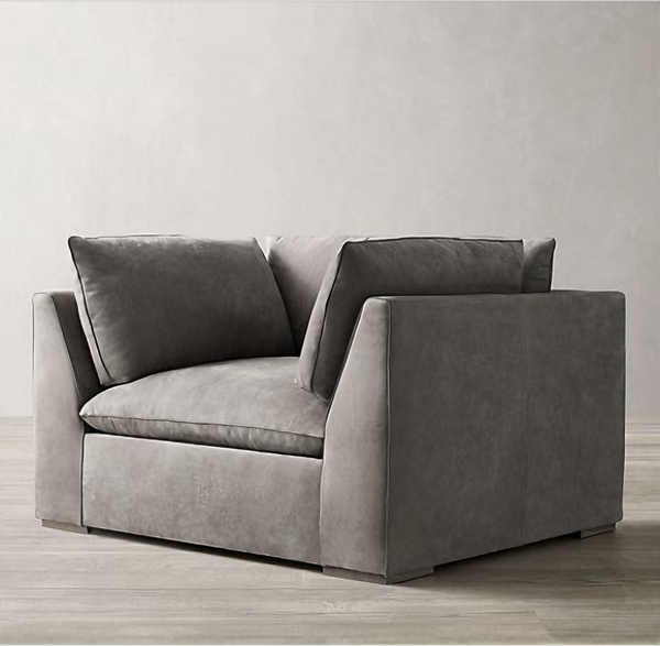 Beech Wood Sofa 90x120 cm - Grey - Km243