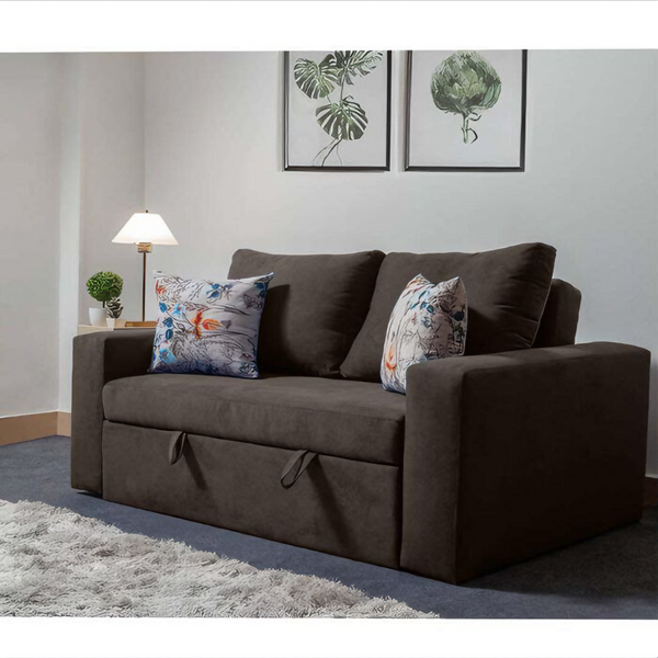 Sofa bed, beech wood, 90 x 200 cm - brown - Km 226 