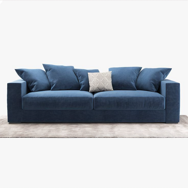 Beech Wood Sofa 85x220 cm - Blue - Km238