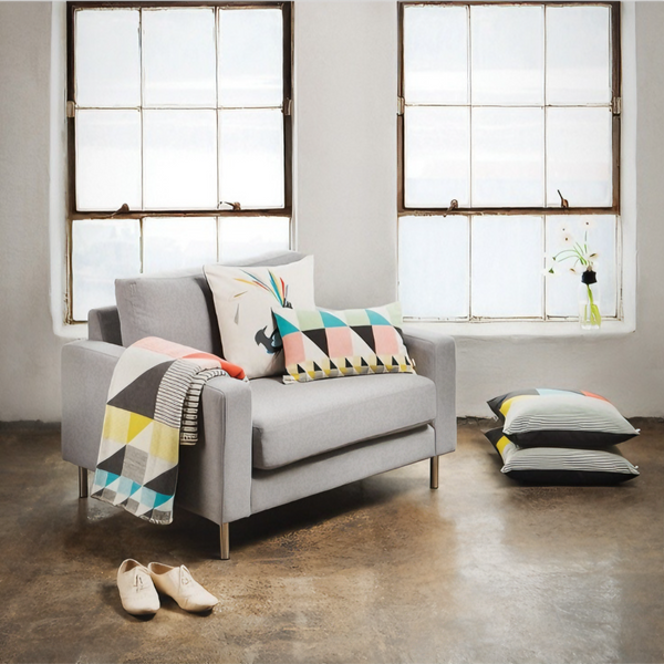 Beech Wood Sofa 85x130 cm - Grey - Km239