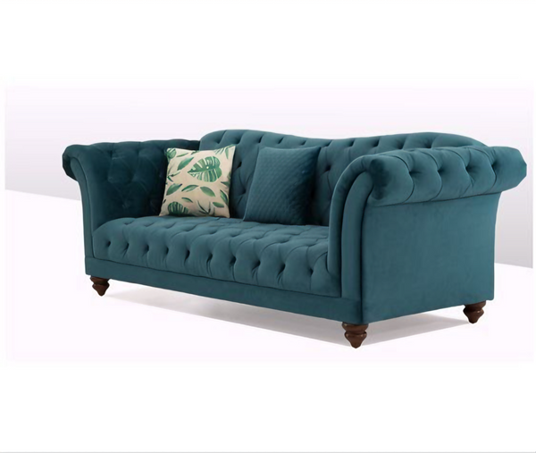 Beech wood sofa 85x220 cm - Petrol - Km278