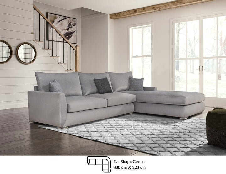 ركنة نيفادا حرف ال 300×220 سم - رمادي - BEDLR1 سيجال