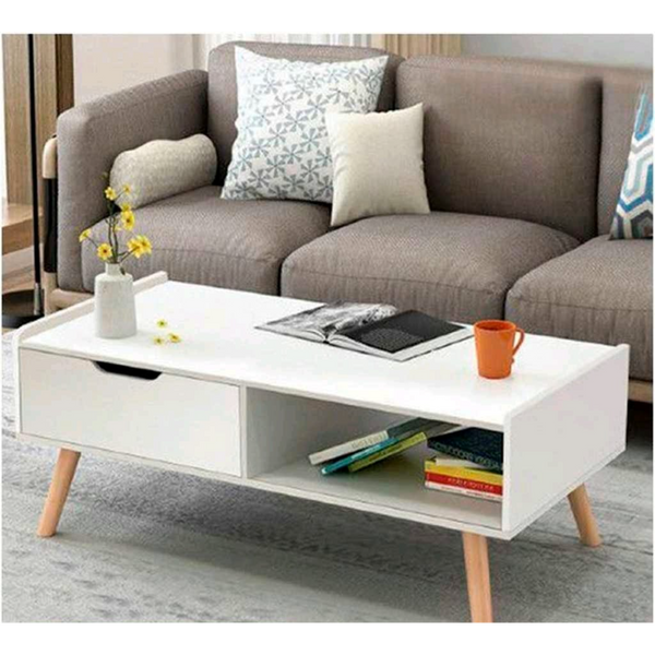 ترابيزة قهوة 90×42 سم - ابيض بيج - MK.A011