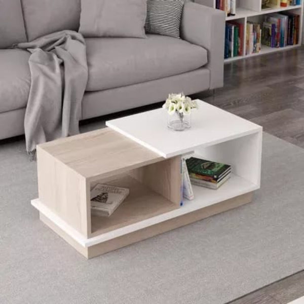 ترابيزة انترية 80×40 سم - ابيض بيج - MK.A081