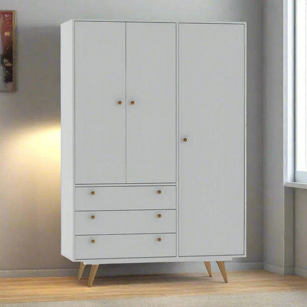 دولاب ملابس 130×200 سم - ابيض - TOP22