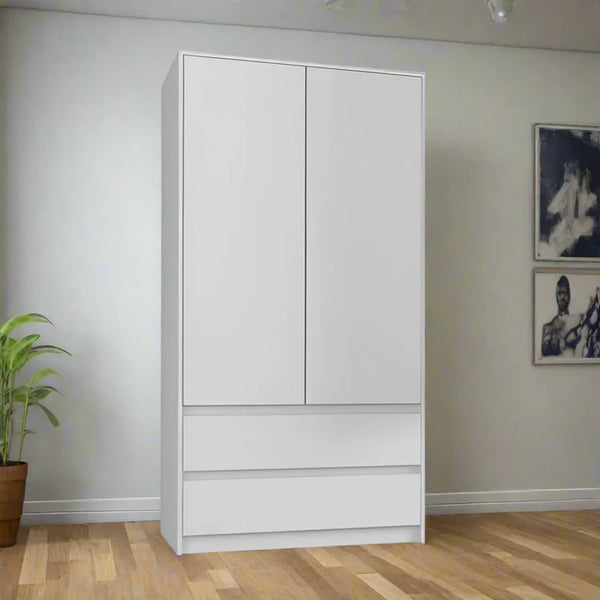 دولاب ملابس 80×200 سم - ابيض - TOP27
