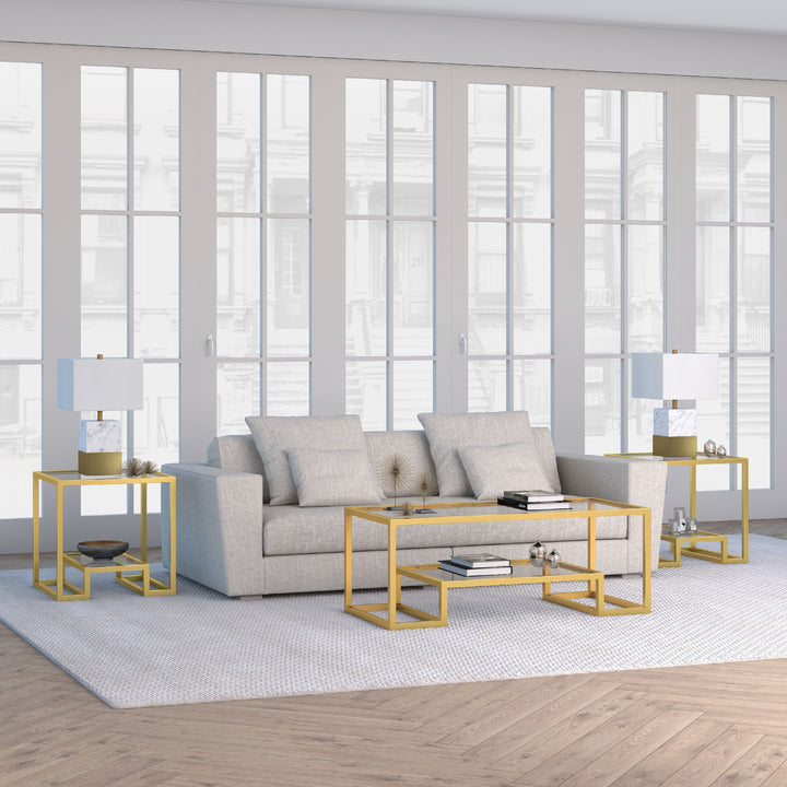 segalfurniture.com -ترابيزة قهوة معدن 2 دور 50×100 سم - ذهبي سيجال