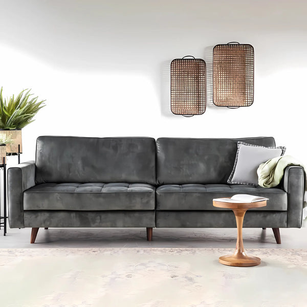 Beech wood sofa 75×200 cm - dark gray - BAD17 