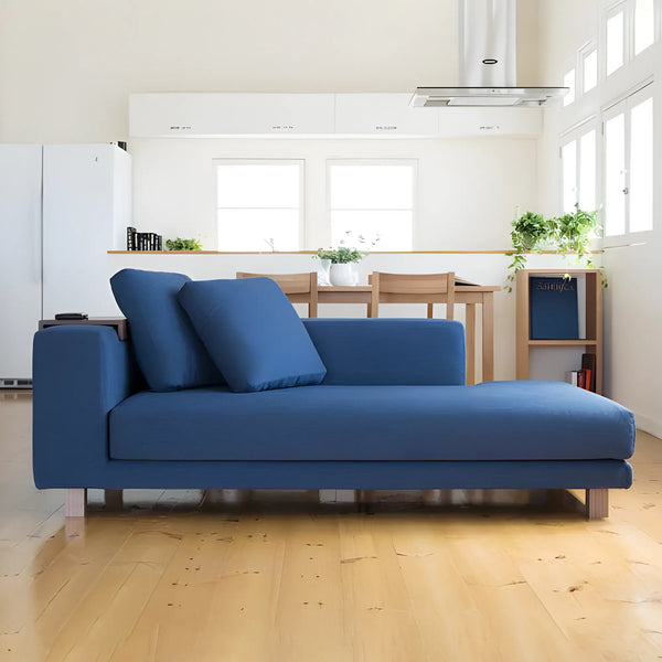 Beech wood sofa 75×200 cm - blue - BAD3