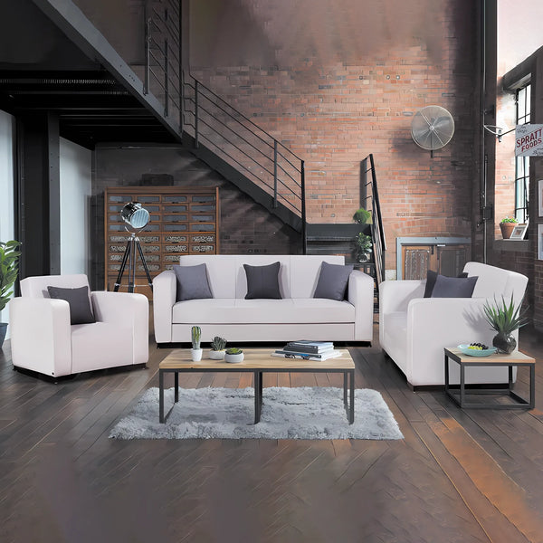 Classic bed sofa set consisting of 3 pieces - silver - BEDL17