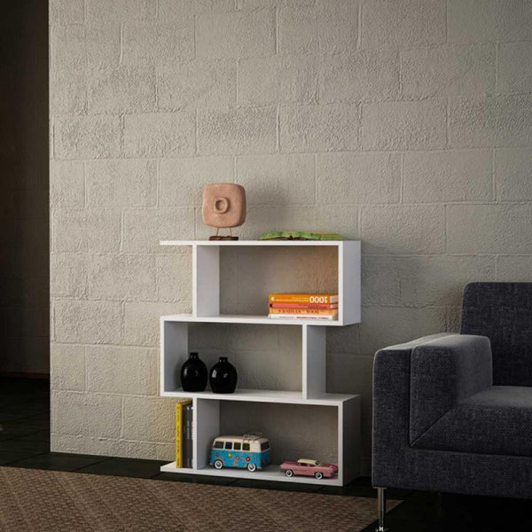 مكتبة متعددة الأرفف 80×20 سم - ابيض - BKS010
