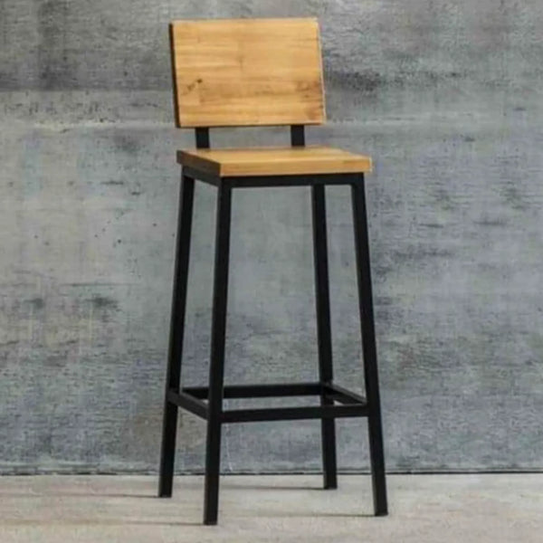 كرسي بار ستيل 35×104 سم - اسود بيج - Chair.16
