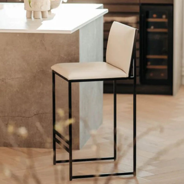 كرسي بار ستيل 50×110 سم - اسود بيج - Chair.18