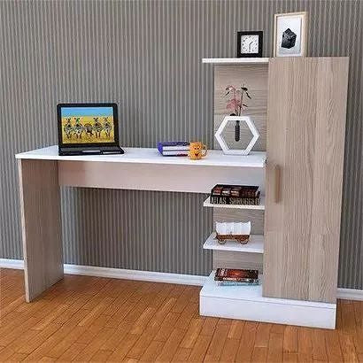 مكتب خشب 140×140 سم - ابيض بيج