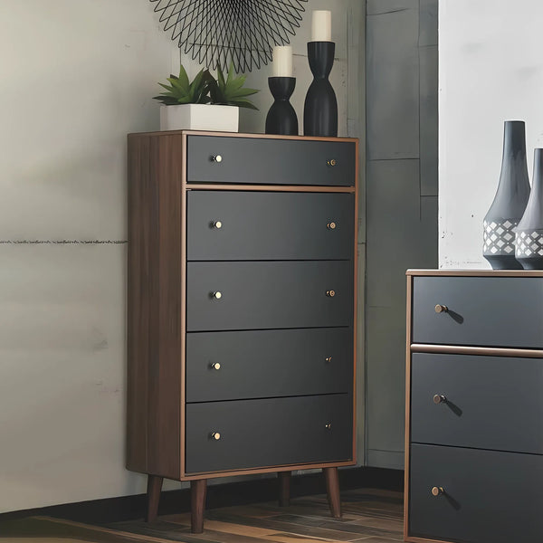 وحدة ادراج 5 درج 120×80 سم - بني اسود - ELT-P22