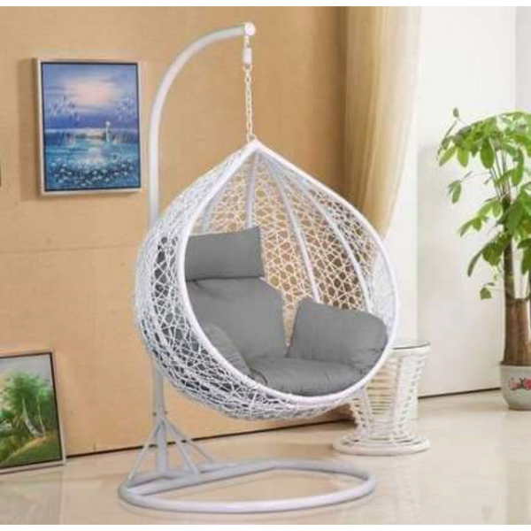 مرجيحة فرد عش العصفور 115×200 سم - ابيض رمادى - F3