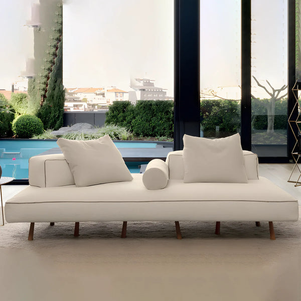 Beech wood sofa 100×200 cm - Beige - KM79