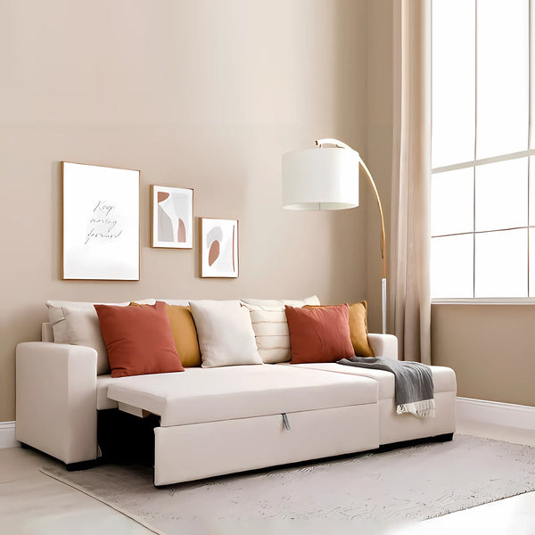 L-shaped bed corner 2 pieces 150x290 cm - Beige - Km213