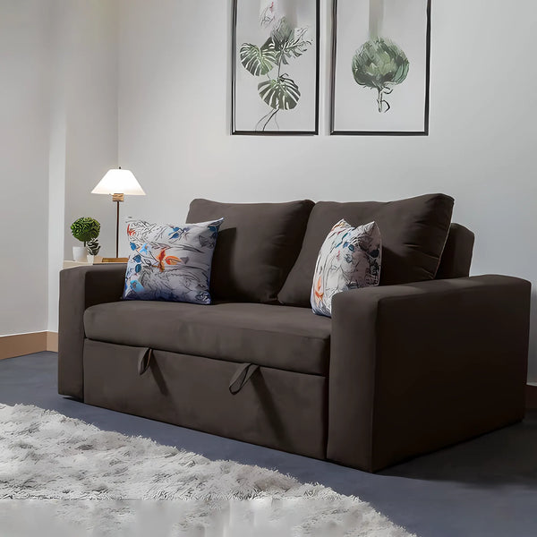 Sofa bed, beech wood, 90 x 200 cm - brown - Km 226 