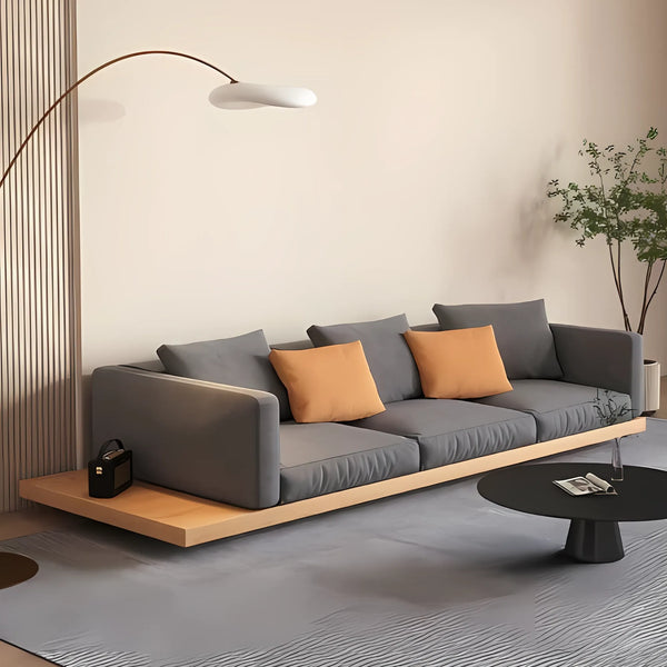 Beech Wood Sofa 75x230 cm - Grey - Km269