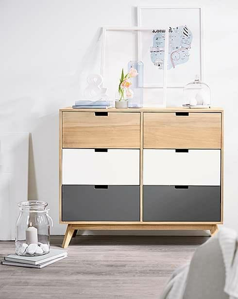 وحدة ادراج 6 درج 100×80 سم - متعدد الألوان - ELT-P20  - وحدة ادارج مودرن-  سيجال
