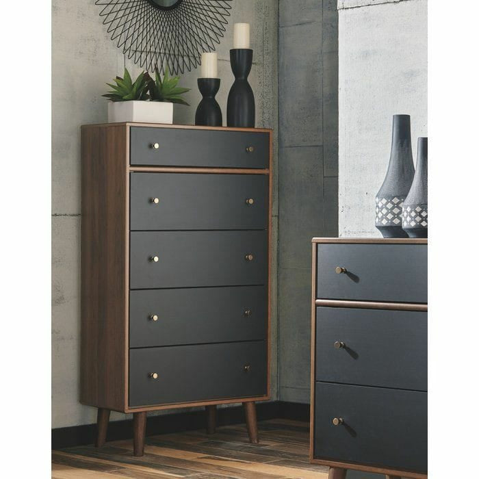 وحدة ادراج 5 درج 120×80 سم - بني اسود - ELT-P22  - وحدة ادارج مودرن-  سيجال
