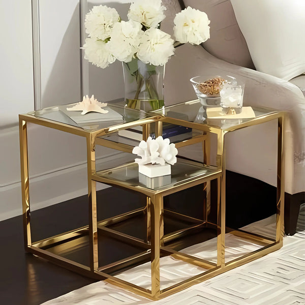Metal side table 60 x 60 cm - gold - ST.47