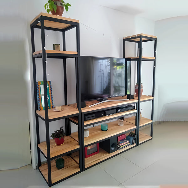 TV unit with shelves 160×160 cm - black beige - tv24 