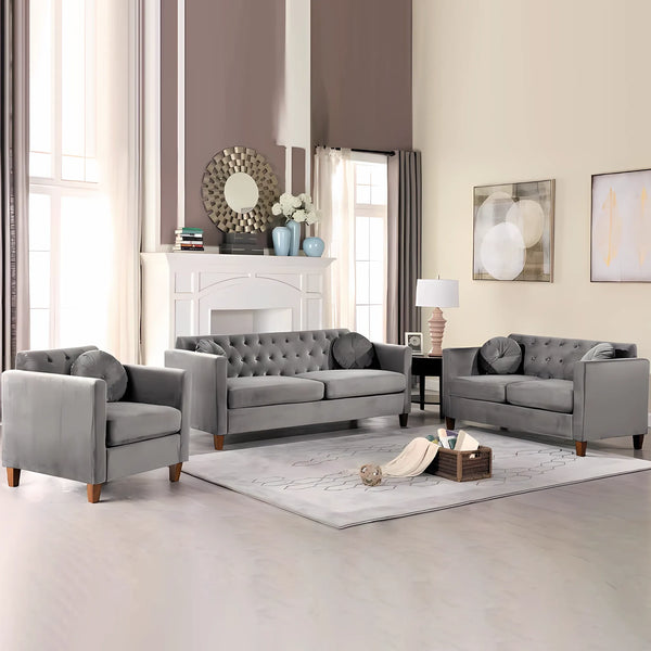 Sofa set consisting of 3 pieces - gray - WS1161
