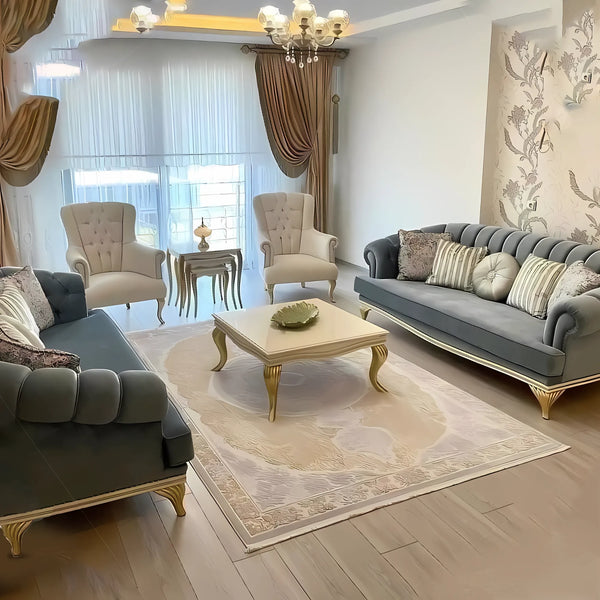Living room set of 5 pieces - beige blue - WS2330