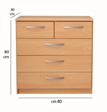 وحدة ادراج 5 درج 80×80 سم - بيج - WS 48 سيجال