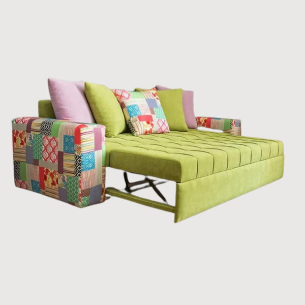Beech Wood Sofa Bed 90x220 cm - Lemon - Km254