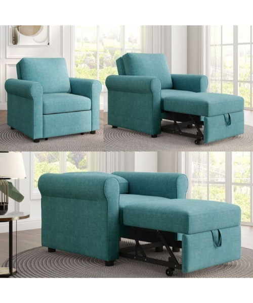 Beech Wood Bed Chair 90x105 cm - Mint Green - km221