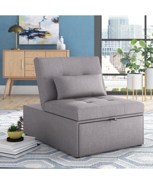 Beech Wood Bed Chair 90x75 cm - Grey - km225