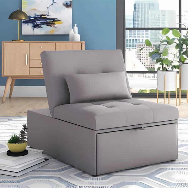 Beech Wood Bed Chair 90x75 cm - Grey - km225