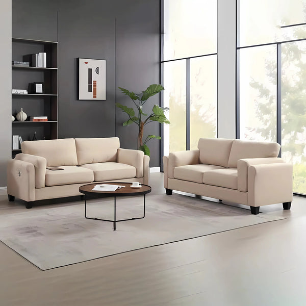 2-piece living room set - beige - km249