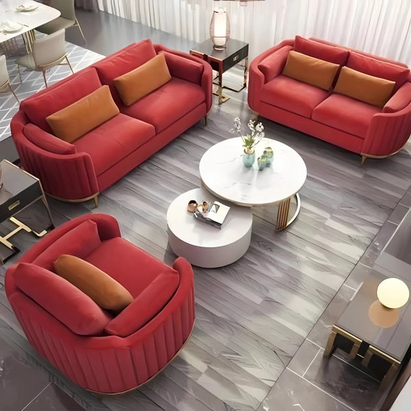 Three-piece living room set - red - km250