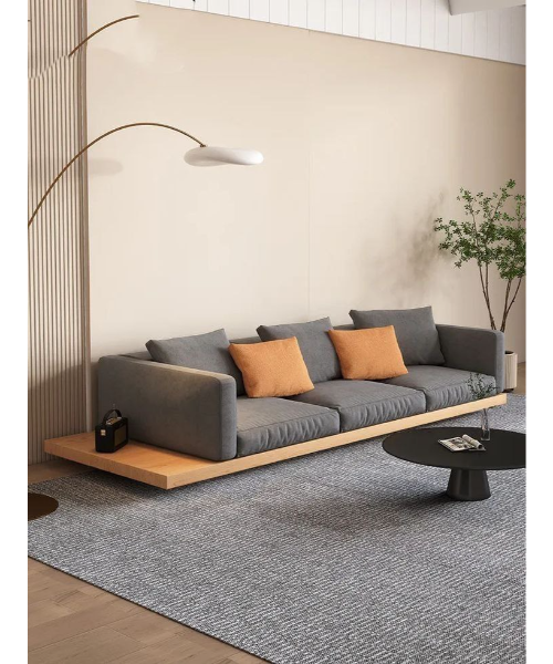 Beech Wood Sofa 75x230 cm - Grey - Km269
