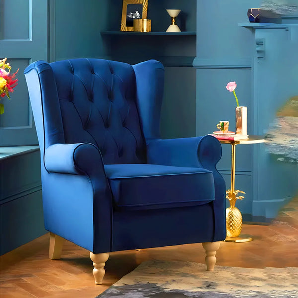 Beech wood armchair 80x95 cm - Petrol - km290