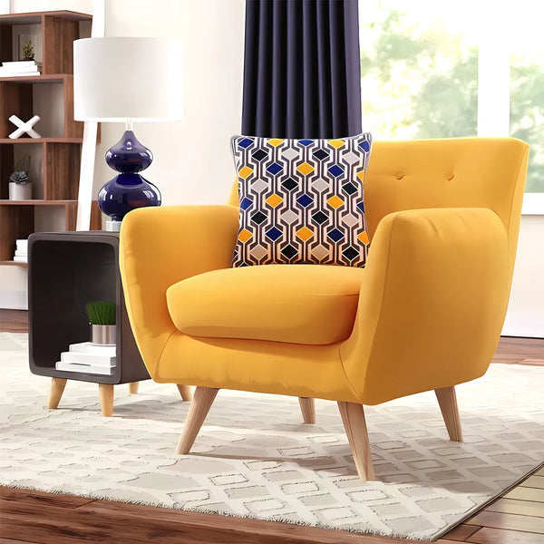 Beech wood armchair 85x90 ​​cm - yellow - km296