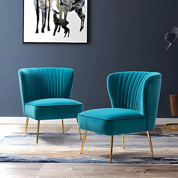 Set of 2 beech wood chairs 60x55 cm - turquoise - km307