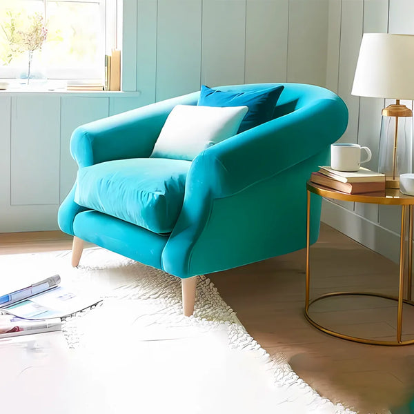 Beech wood armchair 90x90 cm - Turquoise - km329