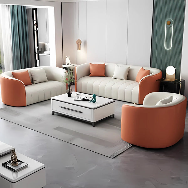 3-piece living room set - beige orange - km 331 