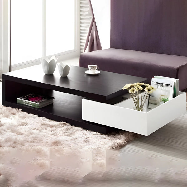 ترابيزة انترية 100×50 سم - ابيض اسود - ta24