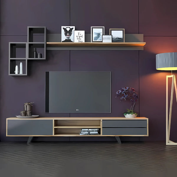 TV unit 180×40 cm - beige black - tv20 